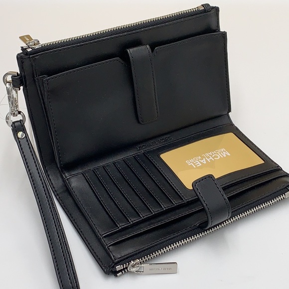 MICHAEL KORS LARGE X CHAIN SHOULDER TOTE & LARGE DOUBLE ZIP WALLET BLACK… - Picture 10 of 16